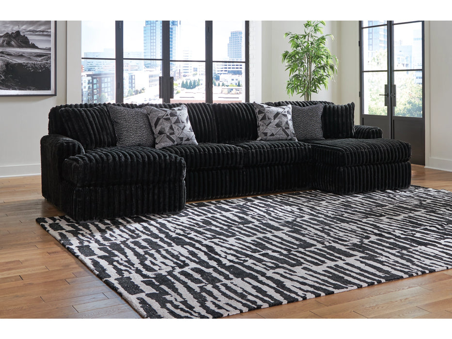 Midnight 3 piece Double Chaise Sectional