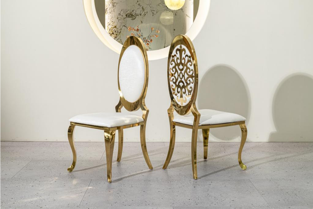 Victoria cream & Gold velvet Chair