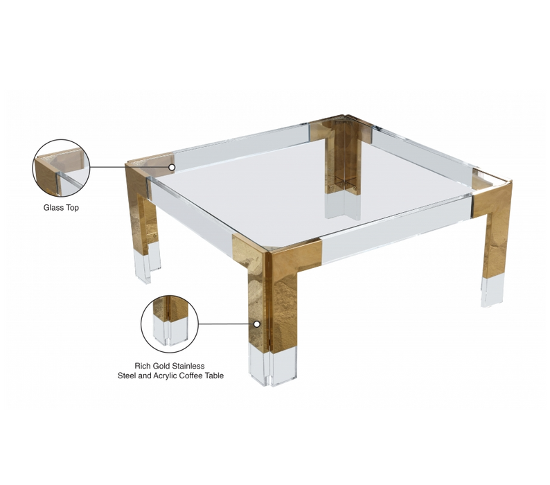 Casper Gold Square Coffee Table