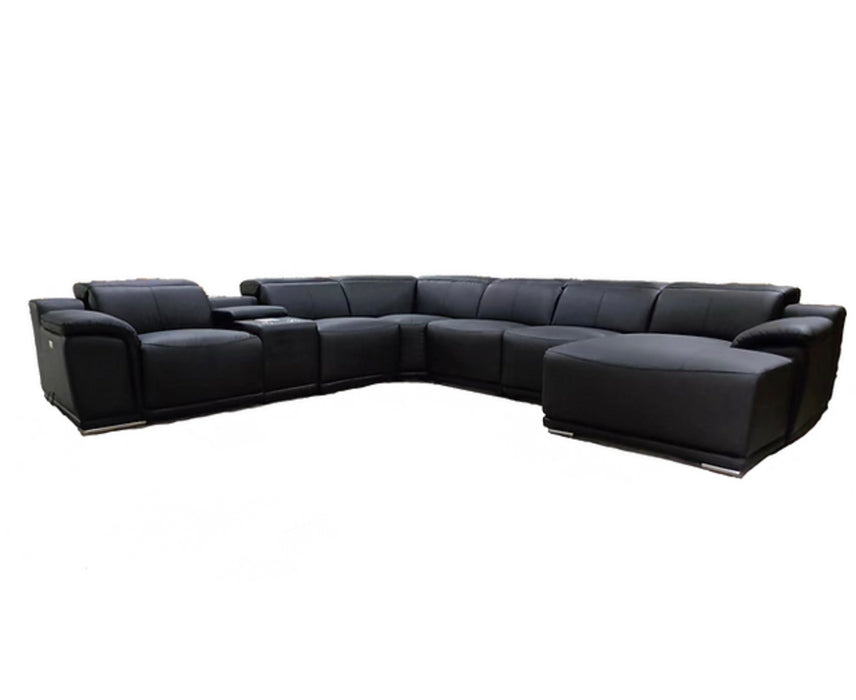 Black Leather Reclining Sectional