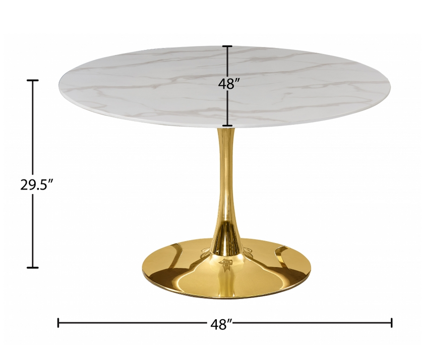 Tulip 48" Dining Table With Gold Base