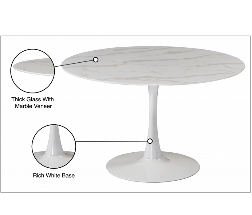 Tulip 48" Dining Table With White Base