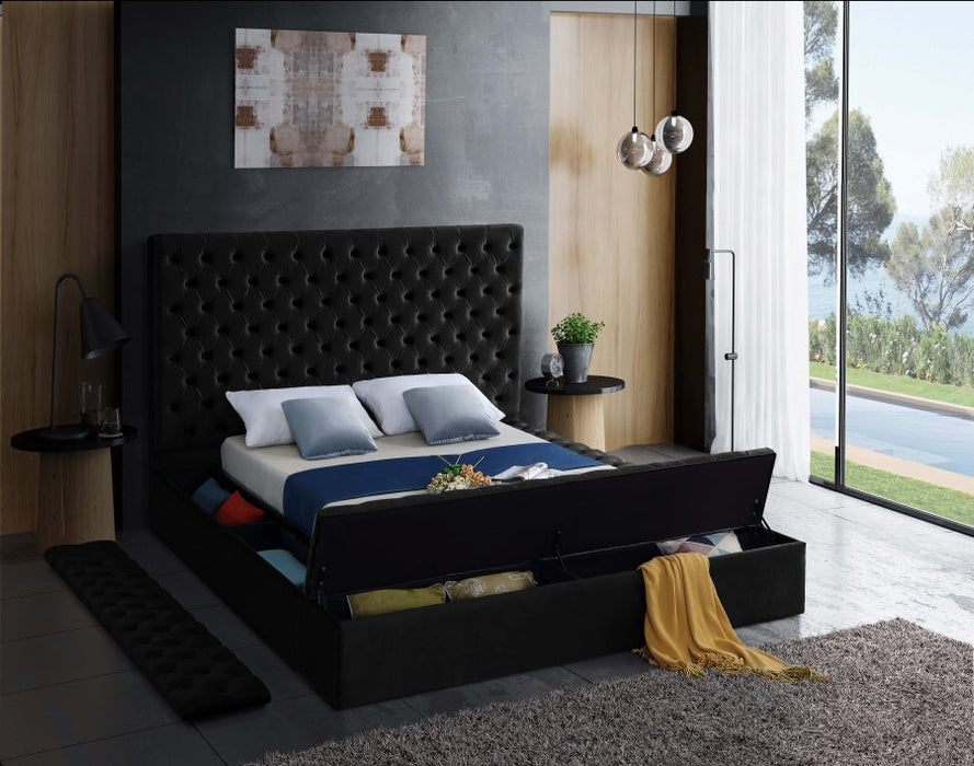 Black Velvet Bliss Storage Bed