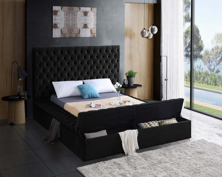 Black Velvet Bliss Storage Bed