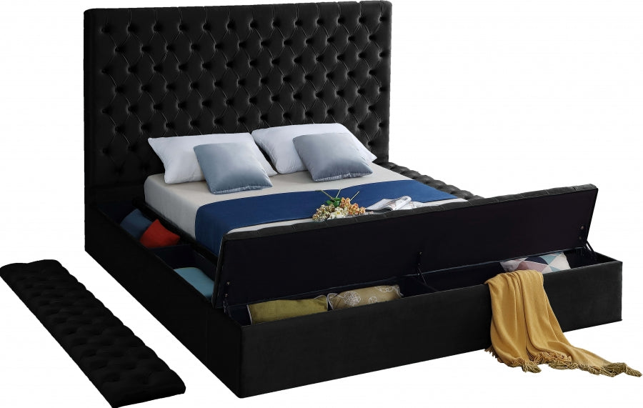 Black Velvet Bliss Storage Bed