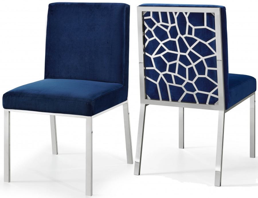 Opal Velvet Dining Chairs with Chrome Accents