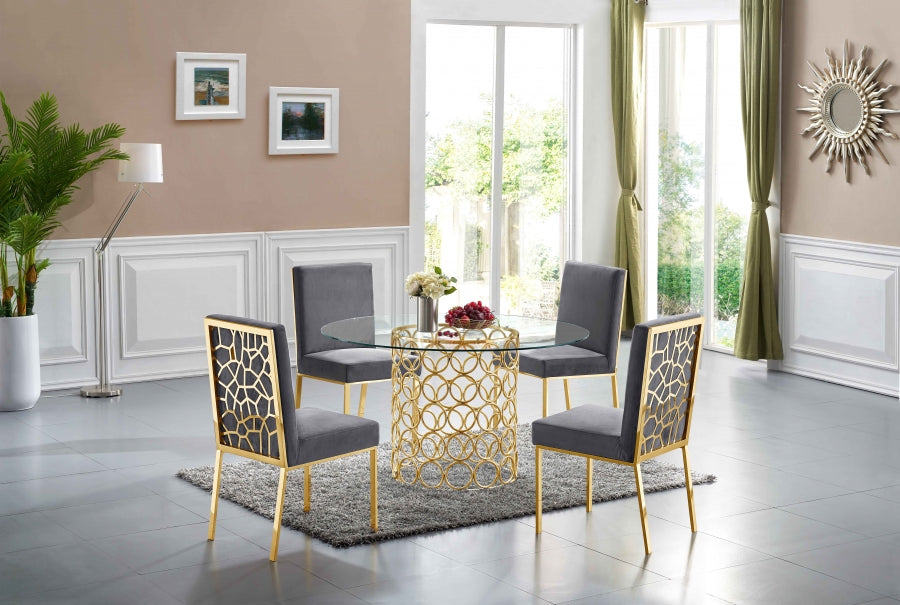 Glam Opal Gold Round Dining Table