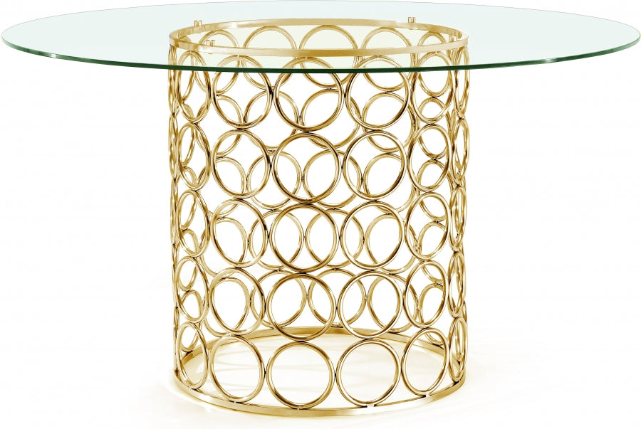 Glam Opal Gold Round Dining Table