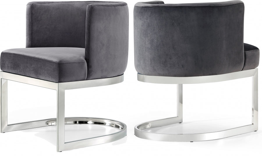 Gianna Velvet Dining Chair with Chrome Legs