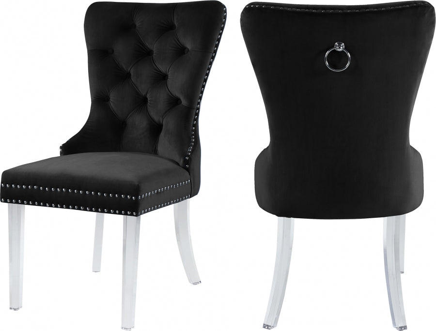 Miley Velvet Acrylic Dining Chairs