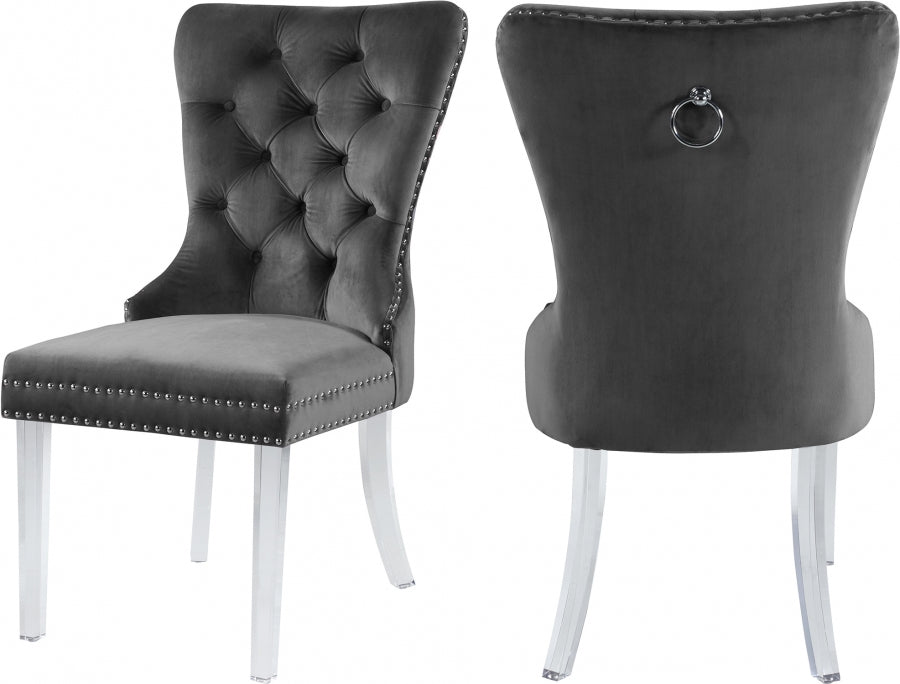 Miley Velvet Acrylic Dining Chairs