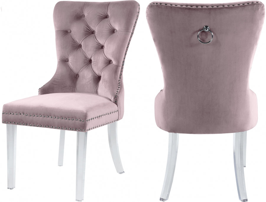 Miley Velvet Acrylic Dining Chairs