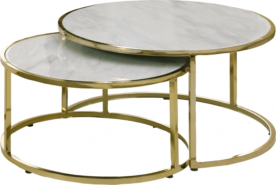 Glam marble nesting 2pc Coffee Table Set