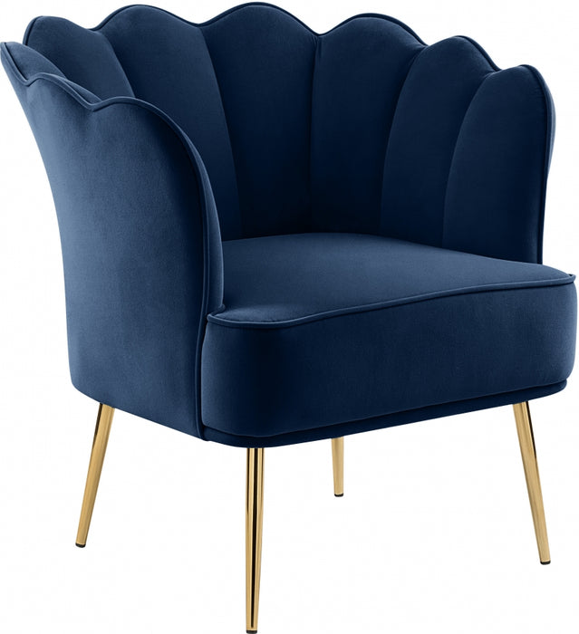 Jester Velvet Accent Chair with Gold Legs