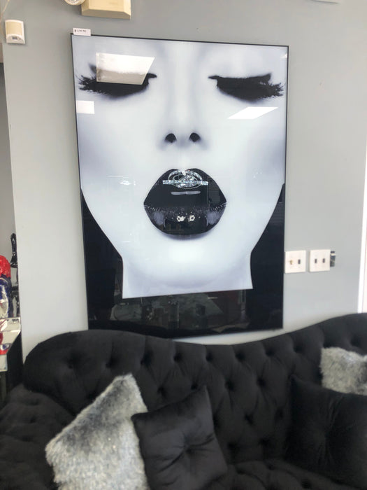 GLAM BLACK LIPS WALL DECOR