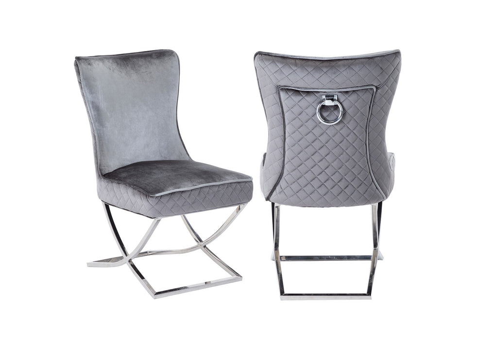 Dark Gray Janet Velvet Dining Chair