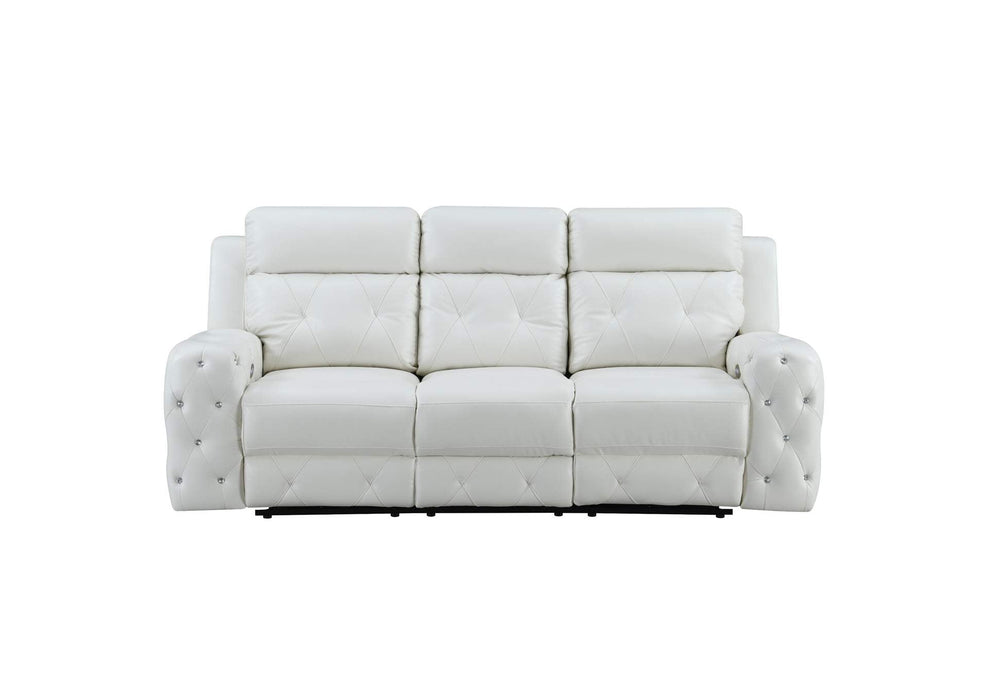 Glam White Power Reclining Sofa