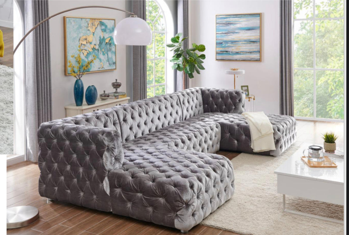 Gray Hollywood Double Chaise Sectional CLEGLAM   Image 1db87ff8 4143 4dfc Baac 1c25ebb25343 1200x808 