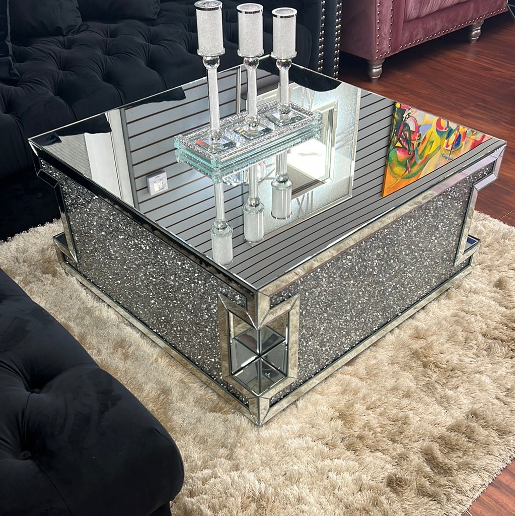 Glam mirrored store coffee table