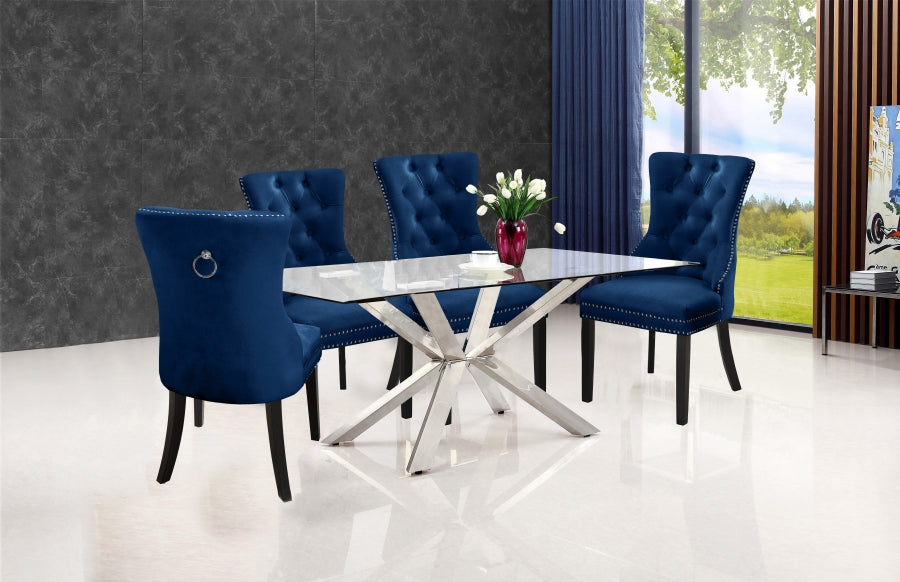 Navy Blue Tufted Dining Chair