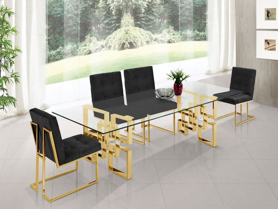 Glass Dining Table with gold base