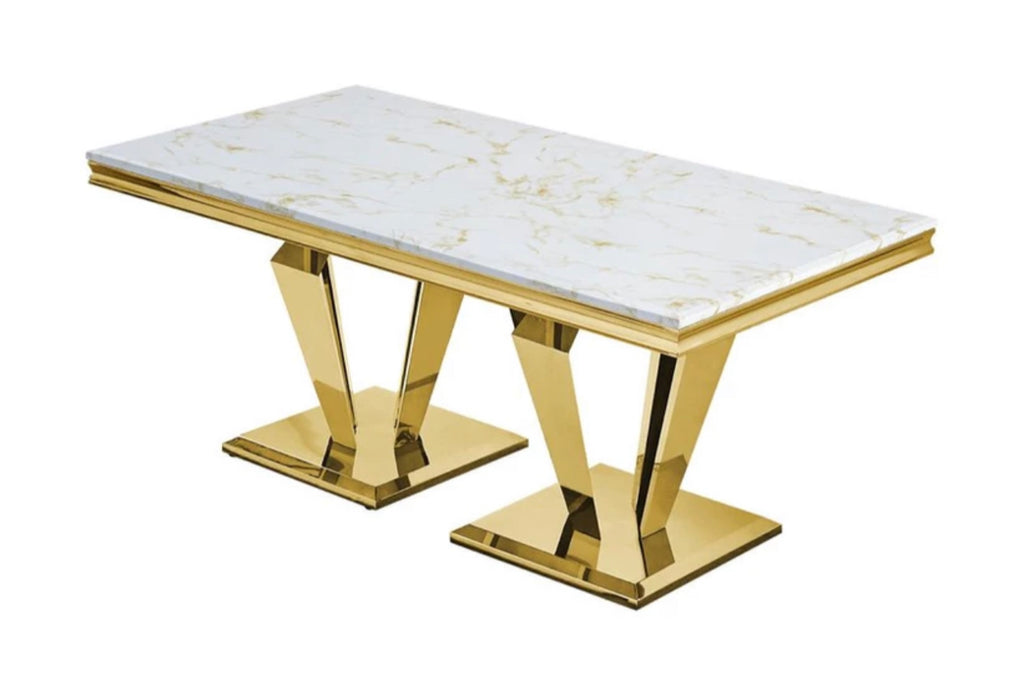 Mars Golden Marble Dining Table