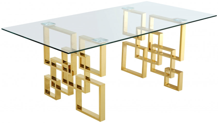 Glass Dining Table with gold base