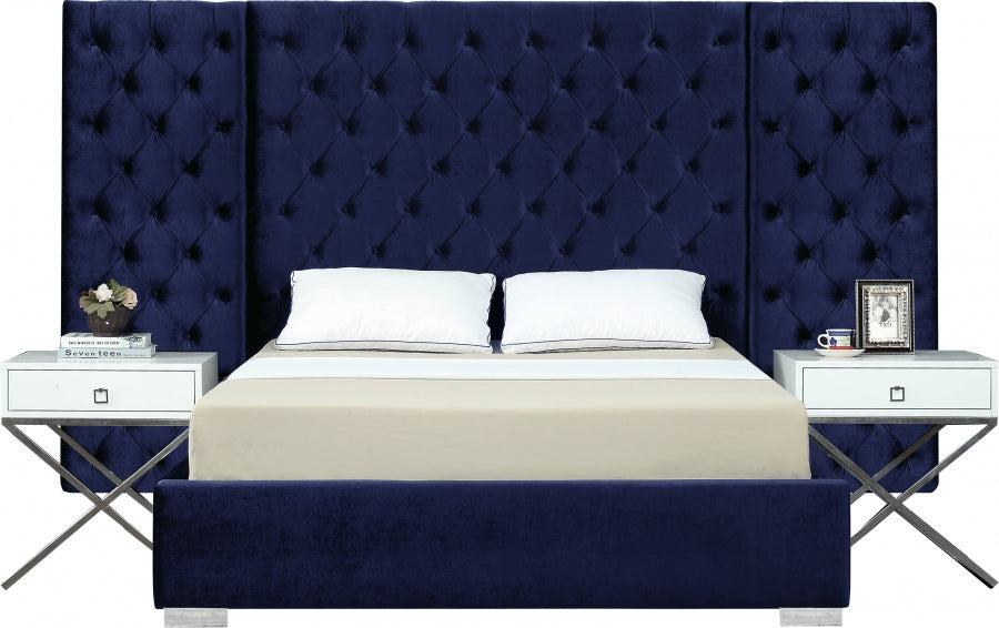 Glam Grande Velvet King Bed frame