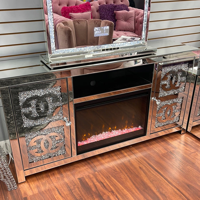 Mirrored GG Fireplace