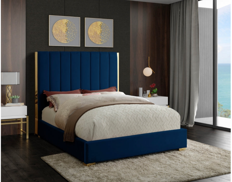 Queen Becca Velvet Platform Bed