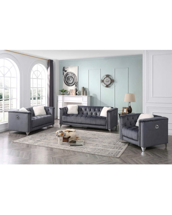 Russell Gray Sofa & Loveseat Set