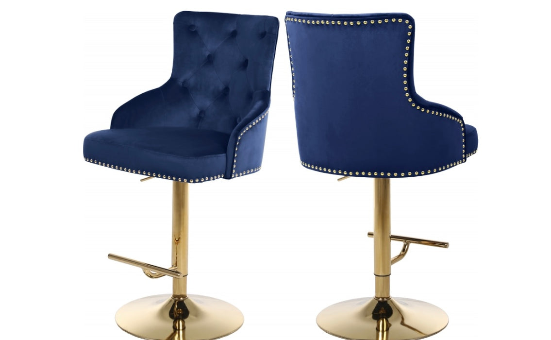 Claud Velvet Adjustable Barstool