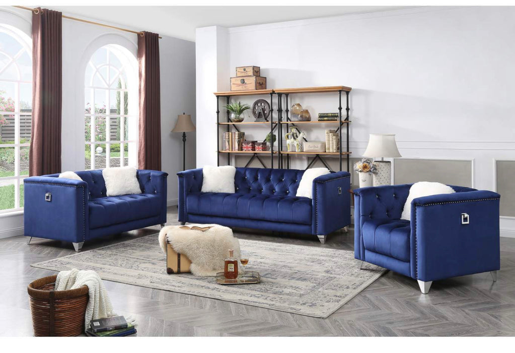 Russell Blue Sofa & Loveseat Set