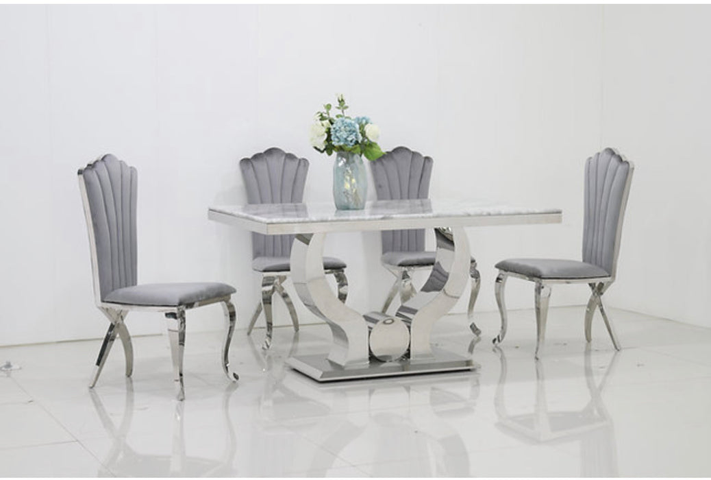 Marble Light Gray Dining Table