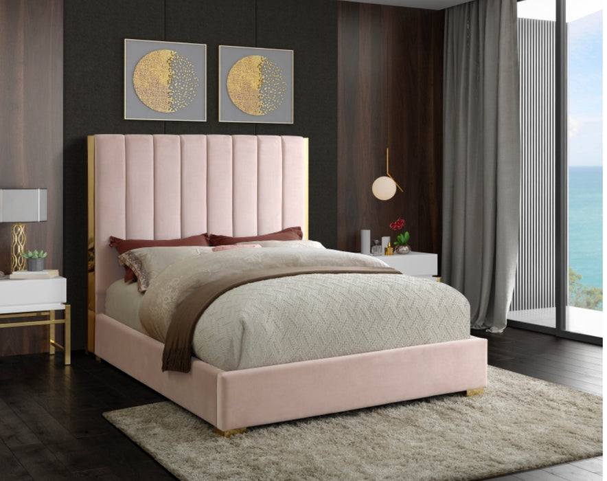 Queen Becca Velvet Platform Bed