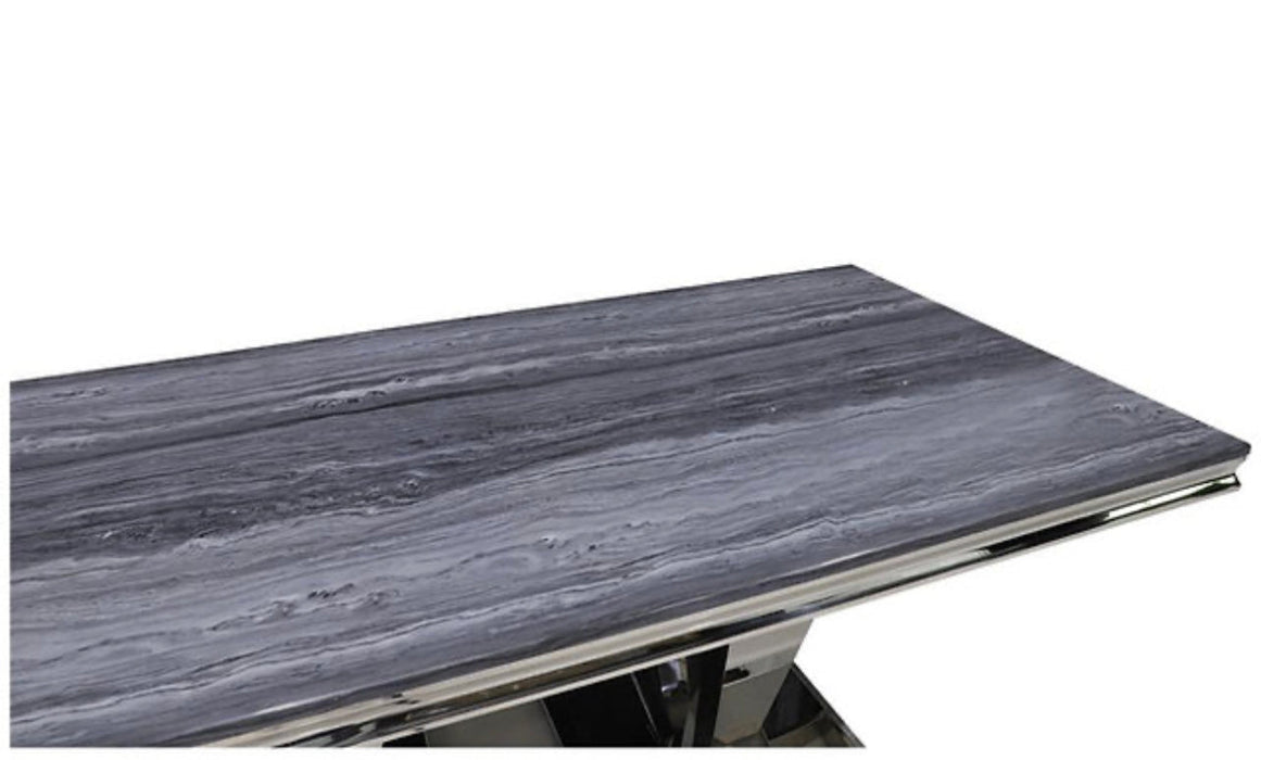 Deep Gray Marble Dining Table