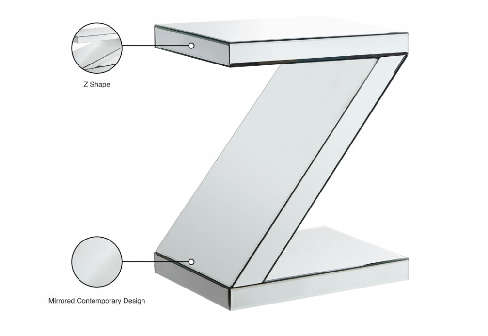 Z Mirrored End Table